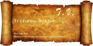 Trifunov Viktor névjegykártya